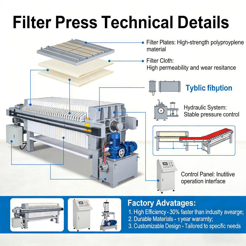 Filter Press labelled component diagram