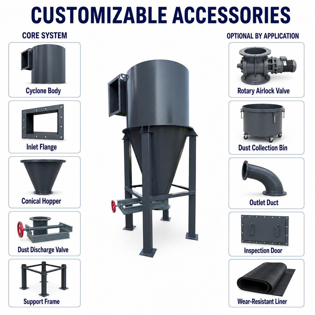 Cyclone Dust Collector labelled component diagram