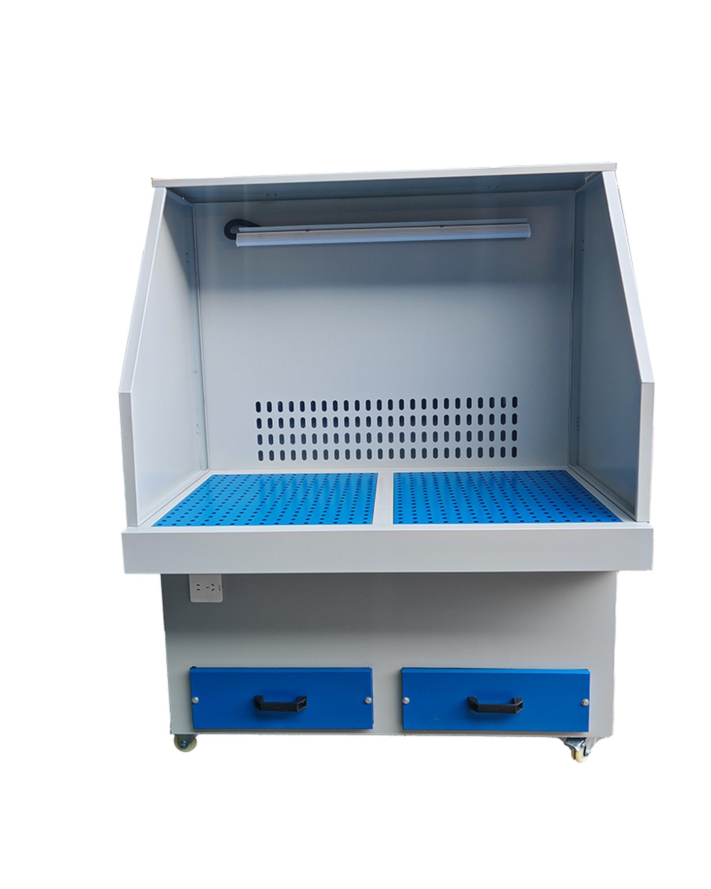 Downdraft grinding table with perforated work surface