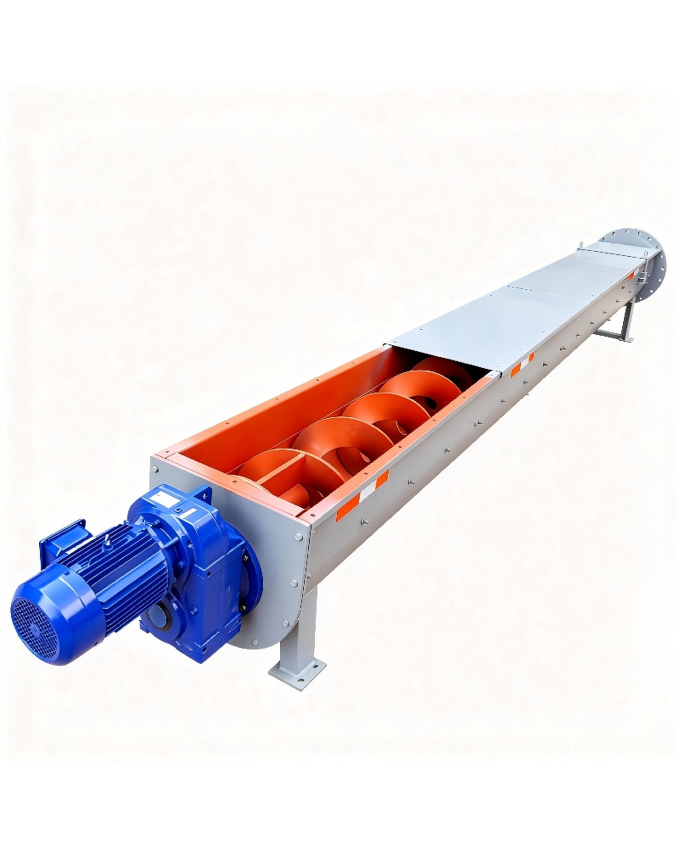 Screw conveyor detail — custom fabrication for Australian lime processing plant