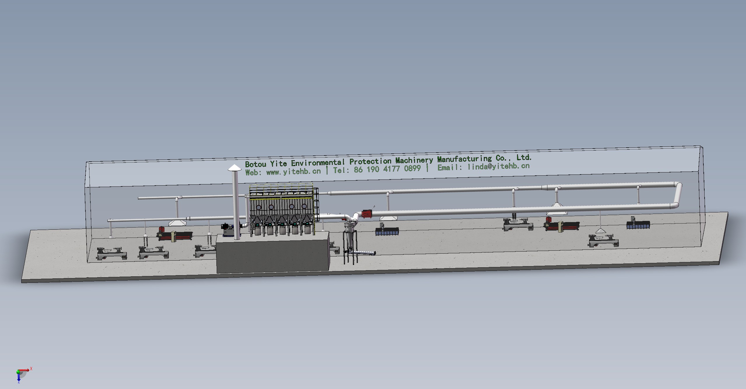 Industrial dust collector full assembly — custom-configured for lime and mineral processing